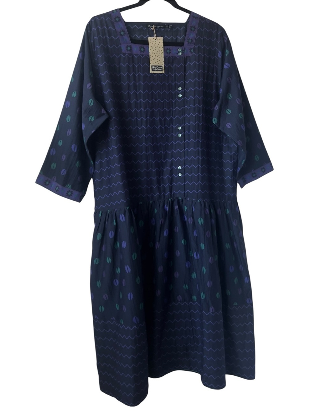 Gudrun Sjoden Laganlook Geometric Print Silk Blend Dress
Vilhelmina Size M